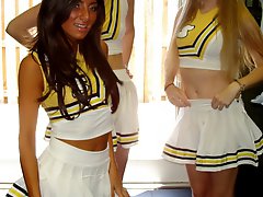 Check out these hot ass mini skirt high school cheeleaders msterbate and fuck eachother in these...