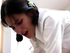 Microskirt up knickers down for teen in pain