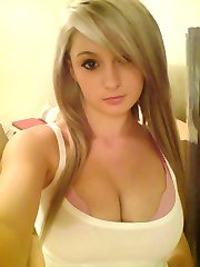 Heavy-chested cutie flaunts huge tits