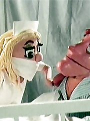 Puppet nurse providing blowjob