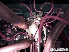 Asian Three Dimensional girl gets tentacle pulverized