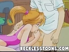 Sexy blonde Animation babe gets internal ejaculation