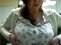 Office camgirl big bra-stuffers show