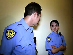 Little Asian ninja tears up a big dick security officer