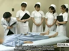 Subtitled CFNM Asian doctor nurses blowjob seminar