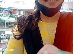 Messy Telugu audio of hot Sangeeta's second  visit to mall's washroom,  this time for pruning her pussy