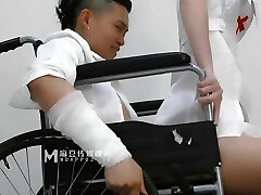 Glorious Asian nurse with hot lingerie have a hardcore sex with her fat dick patient