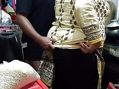 Tamil 55 year aged hot mother in law poked by son in law in kitchen - Jism in the big ass