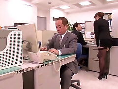 Asian Office Slut With Immense Natural Tits Fucks Office