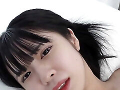 A 18-year-old slender black-haired Japanese beauty. She has hairless pussy creampie sex and blowjob. Uncensored