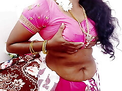 Indian telugu stellar saxy saree housewife self...