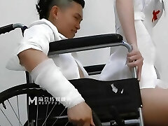 Sexy Asian nurse with hot underwear have a hard-core sex with her big dick patient