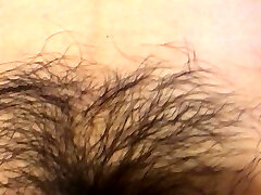 Asian wife hairy pussy finger-banged