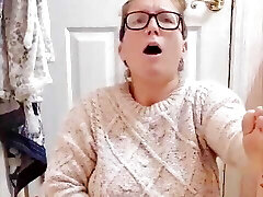 I boned myself for my 69f domme as she demanded in her sweater till I came