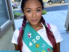 Lil' Squirtles – Little Slutty Girl Scout Sells Cookies By Fellating and Fucking Her Neighbor - 1080p