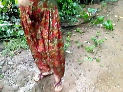 Sister In Law Outdoor Pissing and getting Pulverized In the Farm Bathroom by Daddy