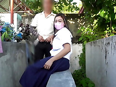 Pinay Student and Pinoy Teacher fuckfest in public cemetery