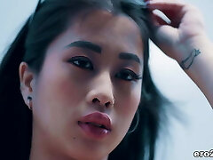 Surfer dude fucks an asian beauty Surfer dude fucks an asian beauty