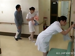 Japanese nurse seduces horny guy and deepthroats his dick