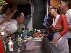 Horny amateur Fishnet, Gangbang gonzo clip