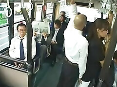 Japanese bukkake in a public bus