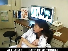 Japanese AV Model nurse is fucked deep throat and in poon by doctor