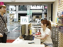 Fine Arse Asian Quits Cashier Job For Creampie - Asian Inexperienced Porn - Cashier Humped The Customer Right In The Store. 