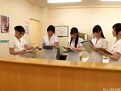 Nasty hospital staff attacks a patient with a firm boner