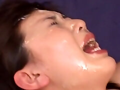 Crazy Japanese damsel Reon Kirishima in Incredible Facial Cumshot, Gangbang JAV clip
