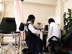 Cute Japanese honey gets a doctor exam with some toys in her