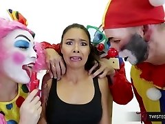 TwistedVisual.Com - Asian MILF Gangbanged and Double Plowed by Clowns