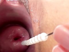 Cervix penetrating playing inserting a japanese wand