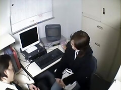 Smoking warm Jap secretary sucks in voyeur blowjob video