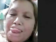 filipina granny frolicking with her nipple while i stroke my spear on skype