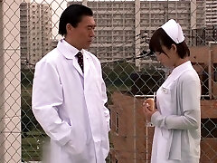 Horny Japanese girl in Uber-sexy Nurse, Handjob JAV scene