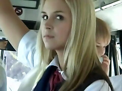 Bus Total of Blonde School Girls 3