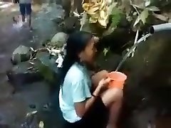 Indonesia girl outdoor nature douche