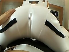 nonnude softcore japanese assjob in leather suit clip