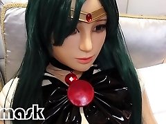 Sailormoon latex doll restrain bondage cosplay