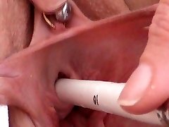 Cervix and Peehole Boning with Objects Tugging Urethra