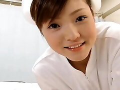 Subtitled POV Chinese nurse handjob with facesitting