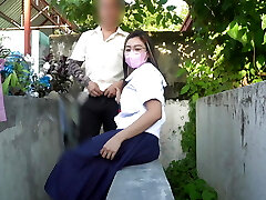 Pinay Student and Pinoy Teacher fuck-fest in public cemetery
