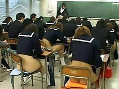 Public sex with hot Chinese schoolgirls during an exam