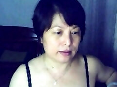 Asian lady on webcam