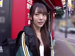 A petite Japanese with a vibrator in her pussy walks around the city and gets hard bang-out.
