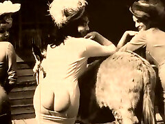 Bitches from 20th century teasing with asses in vintage compilation