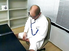 Sick patient and horny doctor giving a ultra-kinky German nurse some super-steamy cum