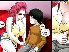 Milftoon cartoon. Mom Is Naughty And Can't Resist StepSon