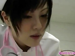 Lesbian Doctor Washes Chinese Girls and Kisses