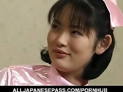 Takako nurse in tights gets climaxes from vibrators on her cunt